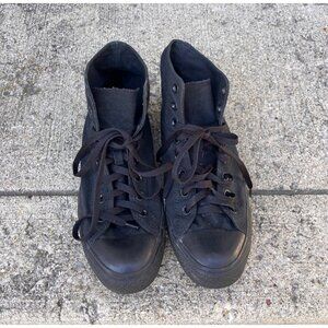 Black Converse Chuck Taylor All Star High Tops, Men's Size 10.5/Women's Size 12.